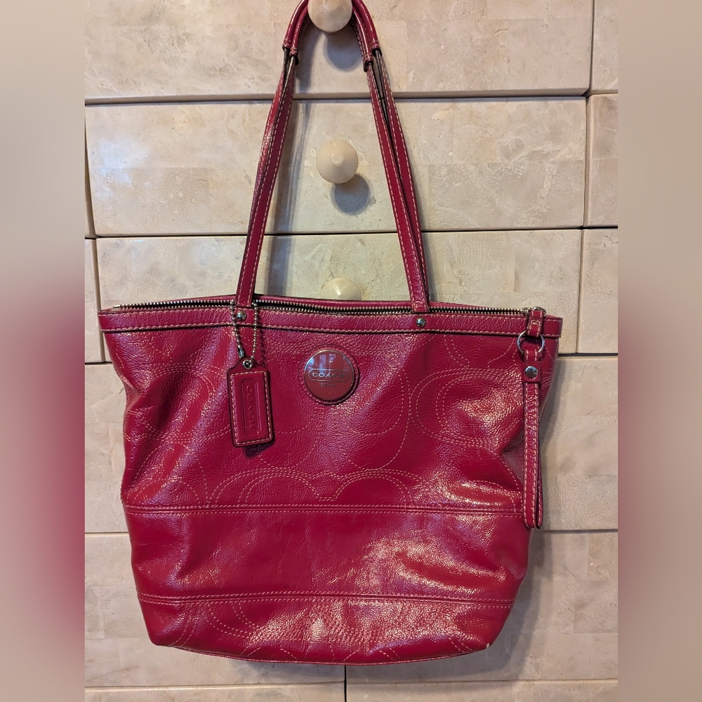 Coach Hot Pink Leather Tote Bag